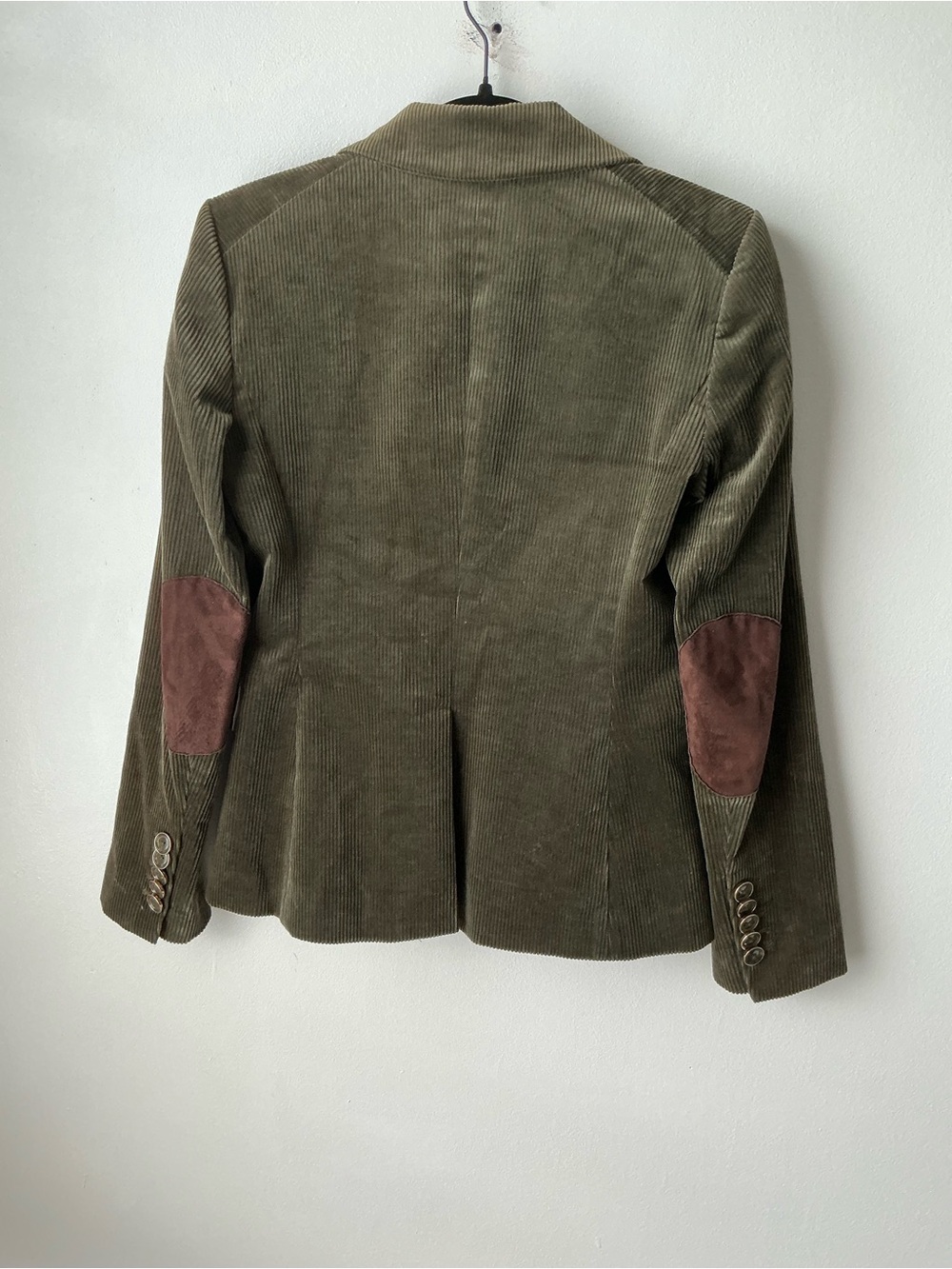 VERONICA BEARD Lia Sage Corduroy Dickey Jacket Blazer Elbow Patch Green Size 0 - Picture 4 of 10